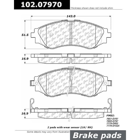 Centric Parts CTEK Metallic Pad, 102.07970 102.07970